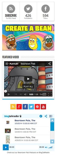 Sidebar integration that promotes your brand from within. Social, videos, podcasting, and more.